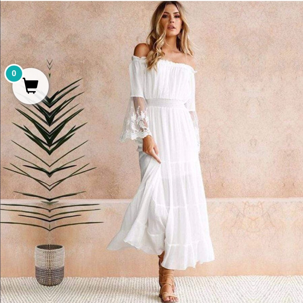 Boho Sexy Lace Beach Maxi Long Dress